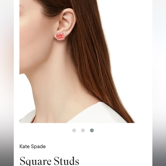 kate spade pink salmon colored oversized stud earrings - Picture 4 of 6